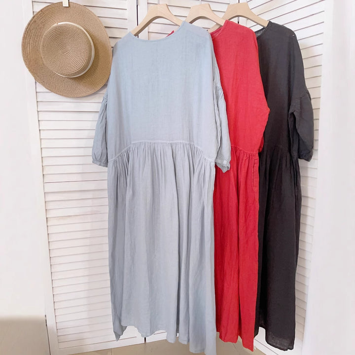 Femme Relaxed Fit Flowy Midi Kjole Stilla