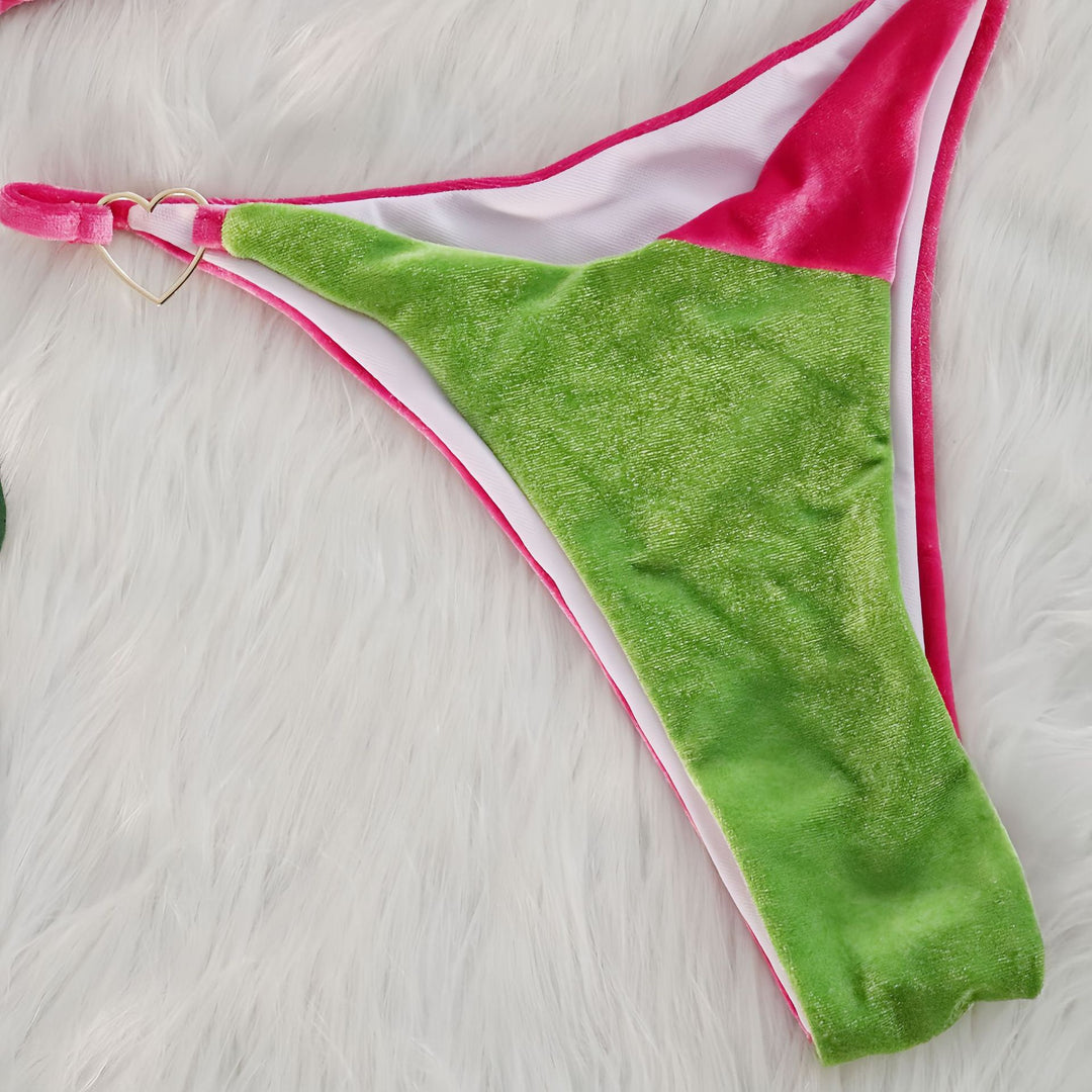 Kvinder Flirty Tri-Color Bikini Sæt Stilla