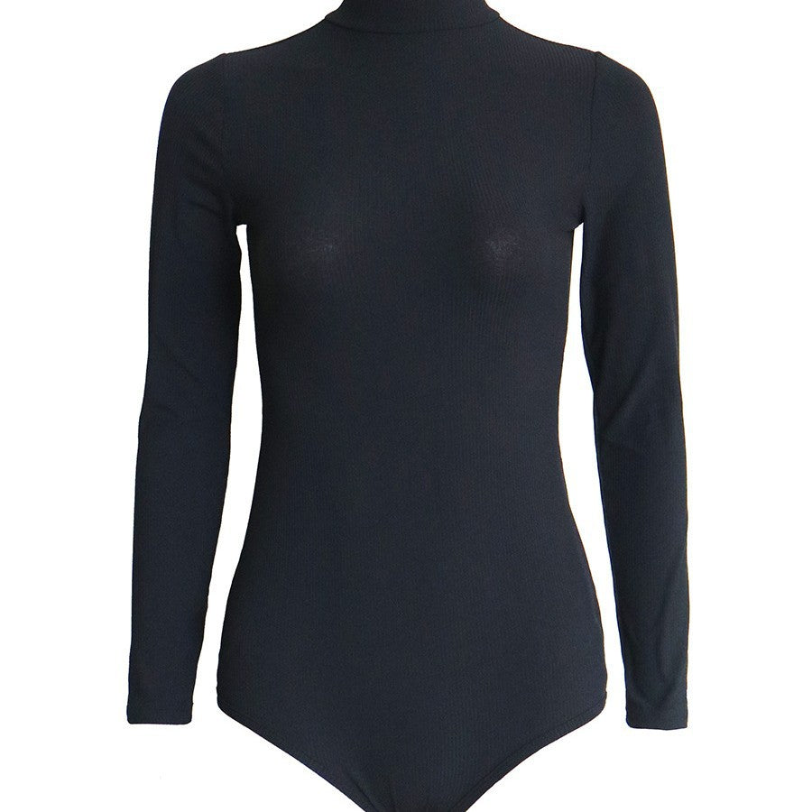 Dame figurfitted rullekrave bodystocking med lange ærmer og kvalitetsmaterialeblanding Stilla