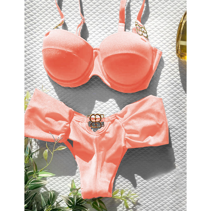 Dame bikini-sæt med elegant bustier-overdel og høj talje Stilla