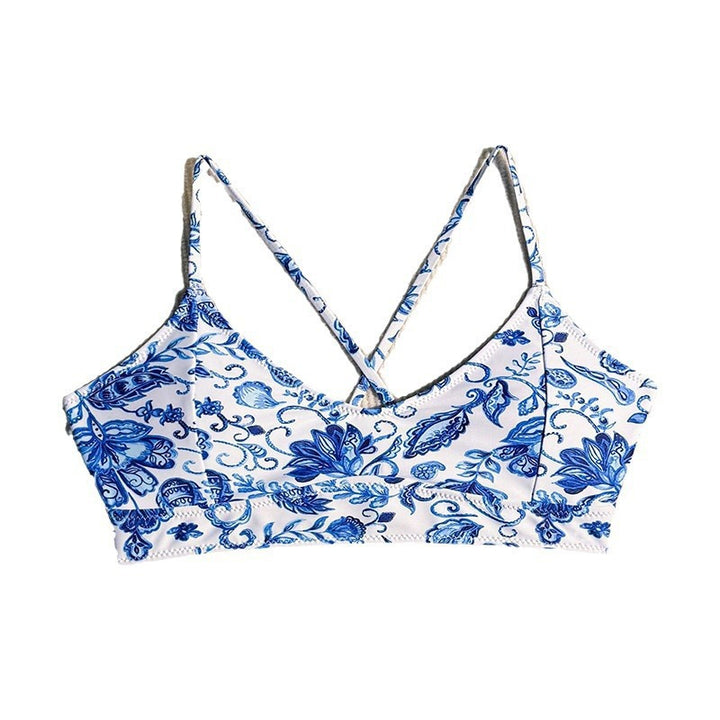 Dame trekant bikini-top med elegant blomsterdesign Skovae