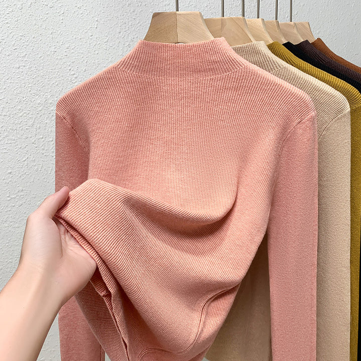 Dame rullekrave sweater i kvalitets ribstrik Stilla