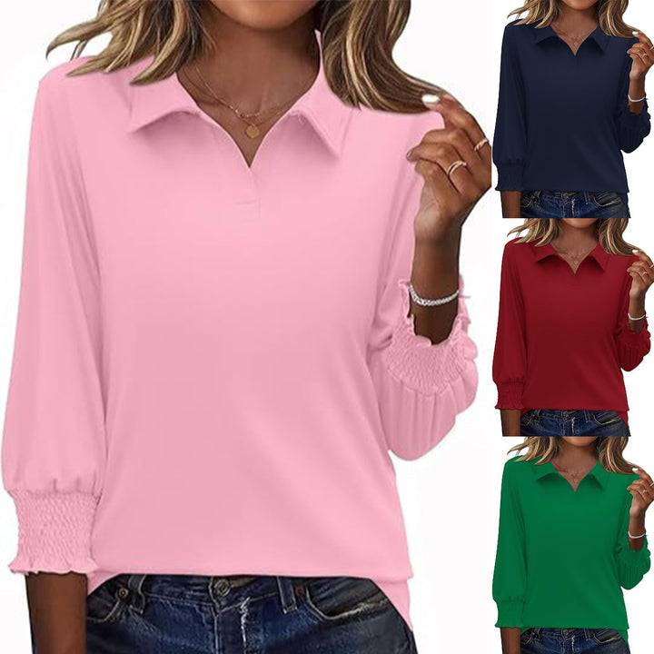 Dame Elegant Polo Shirt med Ruffle Detaljer Stilla