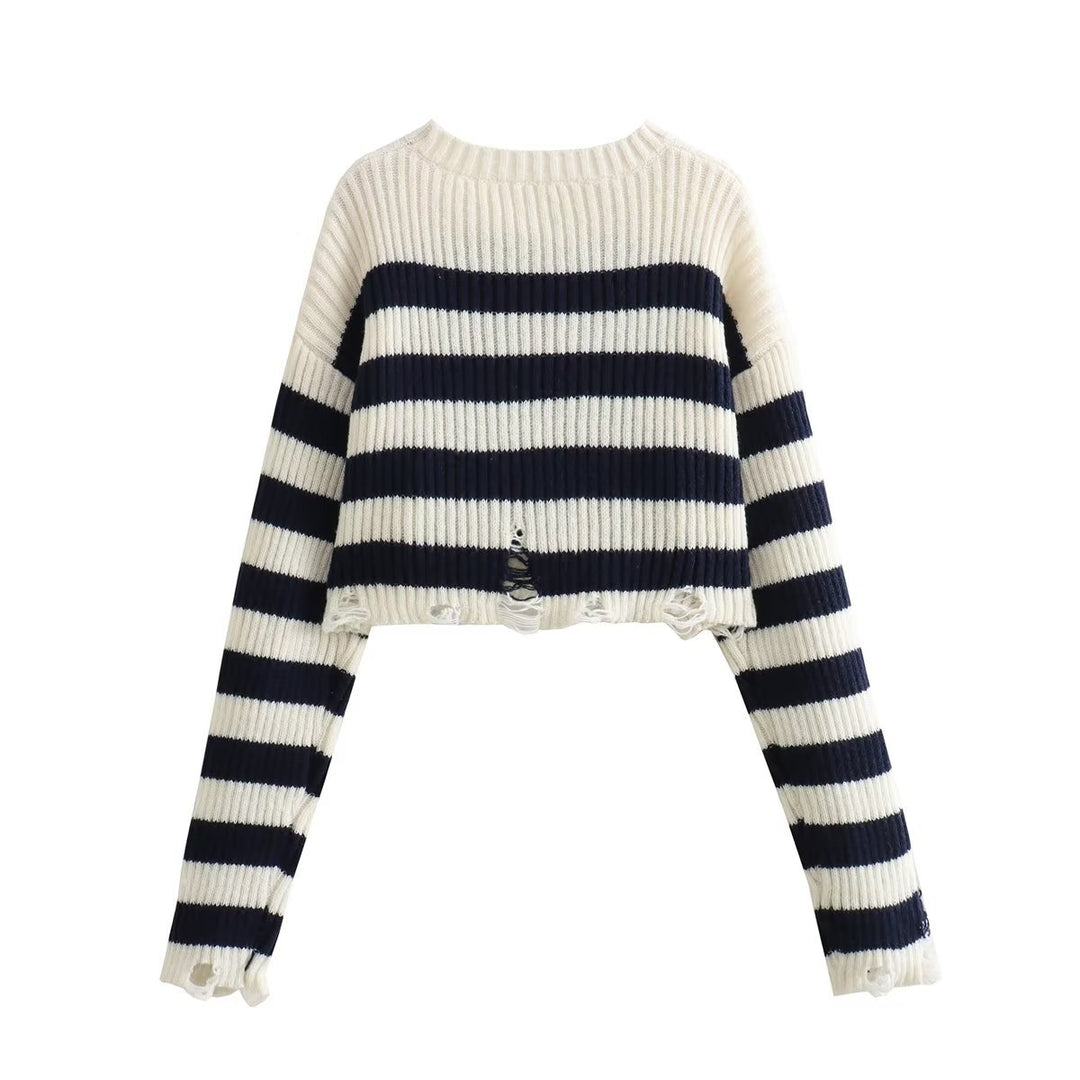 Femme Korte Stribet Pull Stilla