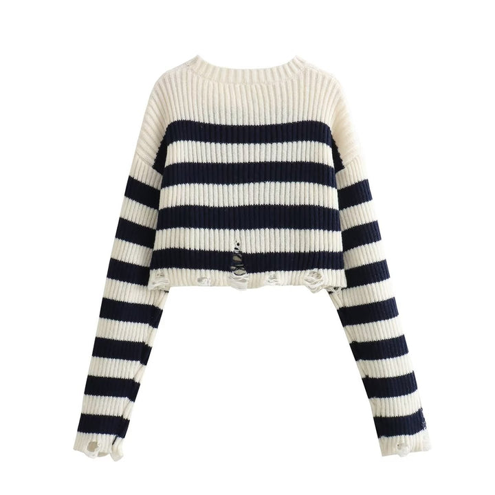 Femme Korte Stribet Pull Stilla