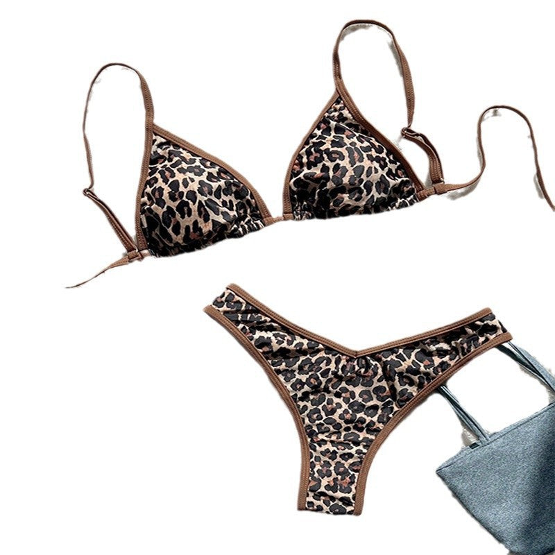 Dame triangelbikini med dyremønster og justerbare stropper Skovae