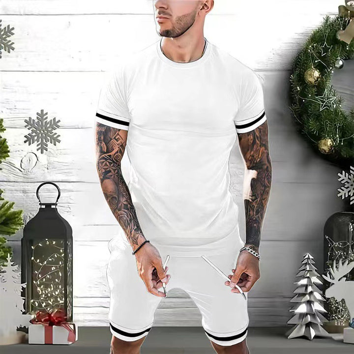 Herrer Sportslig Komfort Fit Rundhalset T-shirt og Shorts Sæt Stilla