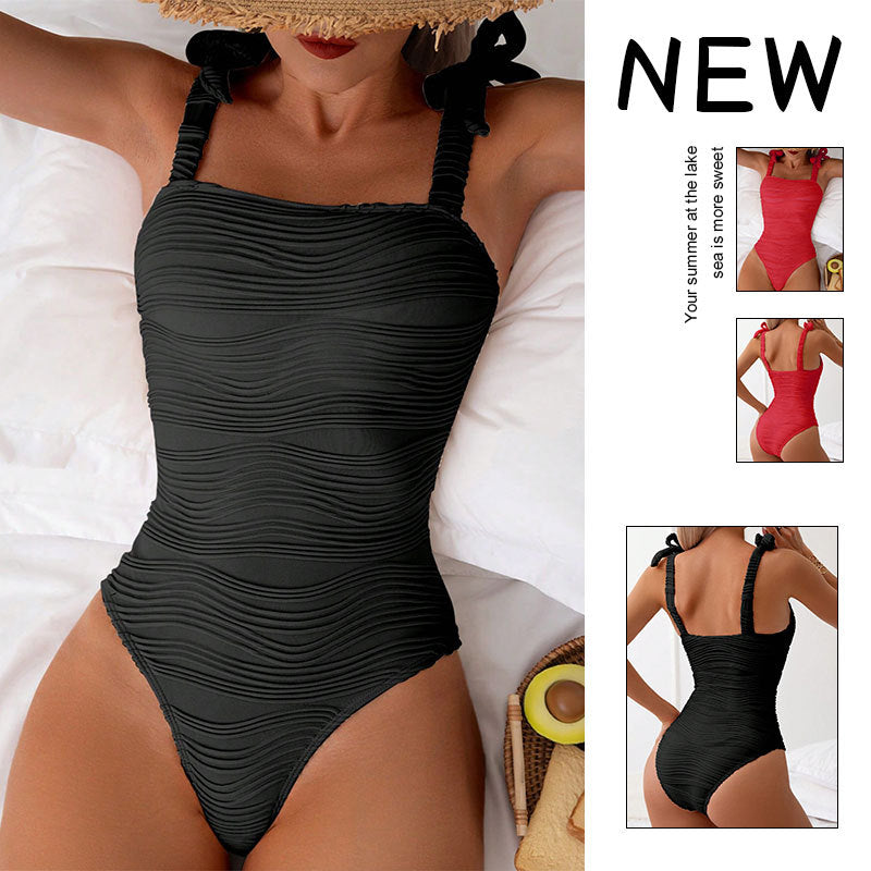 Dame One-Piece Badedragt med moderne Flæse-design Skovae