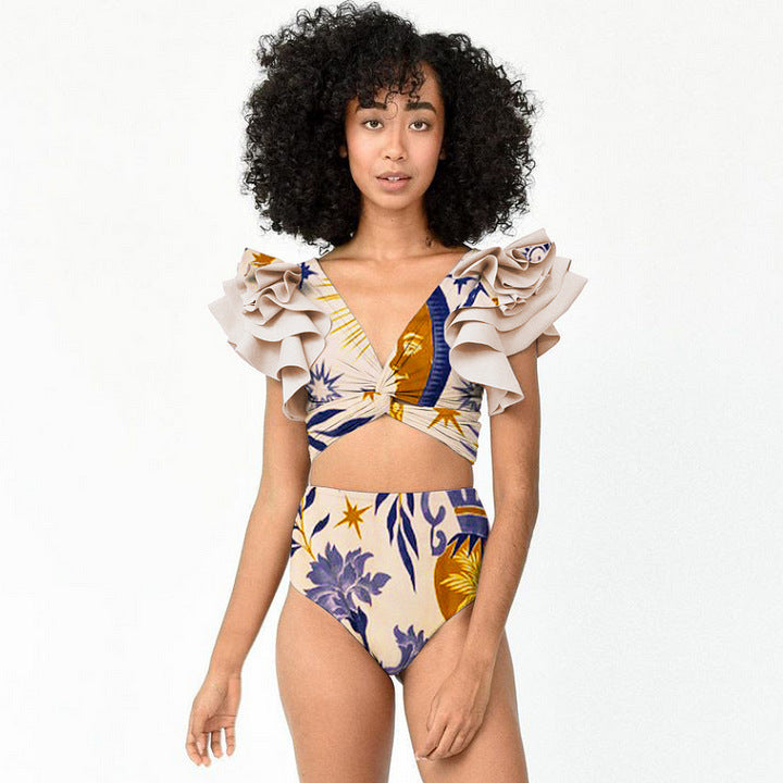 Dame elegant wrap top og kombineret nederdel sæt Skovae
