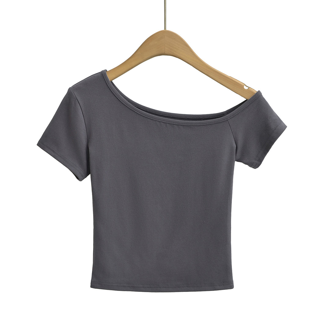 Dame kropsnært Crop-top med asymmetrisk snit og blødt materiale Stilla