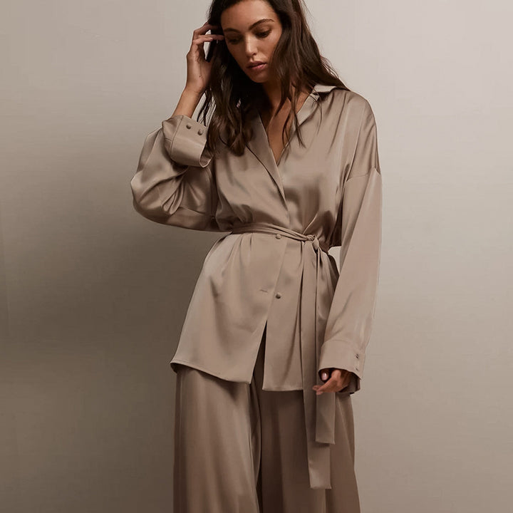 Dame luksuriøs satin pyjamas sæt Stilla