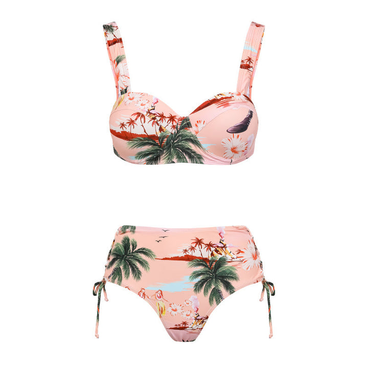 Dame Bikiniset med kvalitets blomsterprint og justerbare stropper Skovae