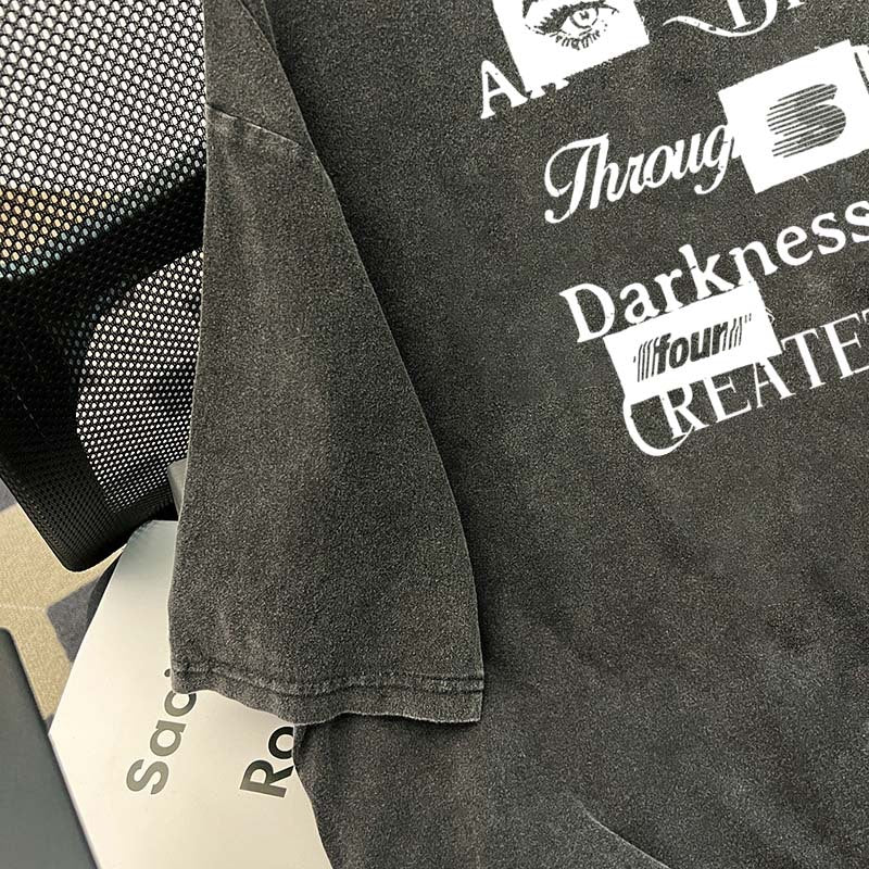 Dame T-shirt med kreativt statementtryk Stilla