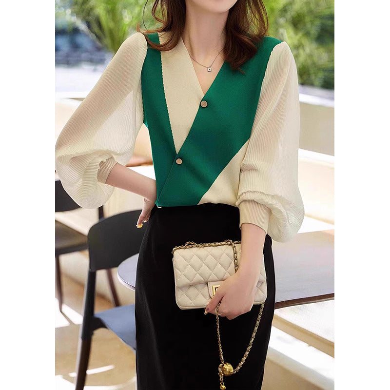 Dame elegant omslagsbluse med innovativ snit og fashionable detaljer Stilla