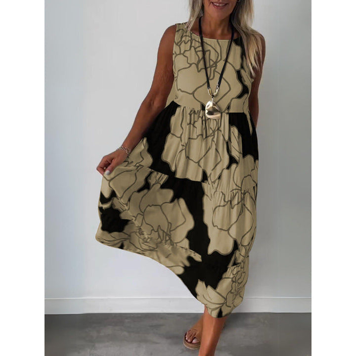 Stilla | Tie-Dress Motefulltrykk Uden Ermer Tie Kjole