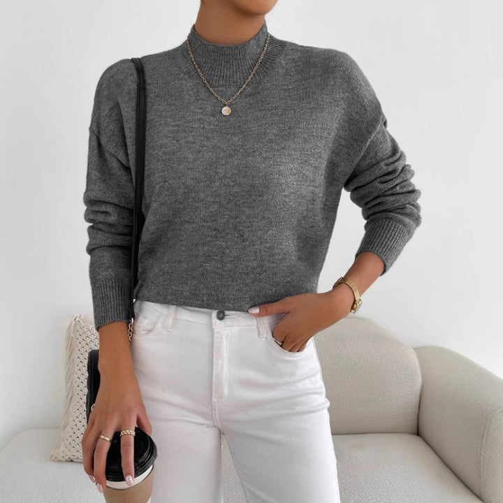 Kvinders sweater med høj krave og blødt materiale Stilla