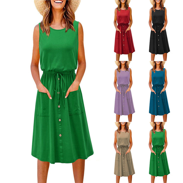 Dame Button-Up Fritids Midi Kjole Stilla