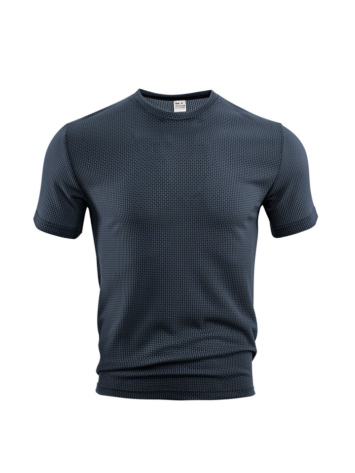 Herren med vaffelstruktur T-shirt med rund halsudskæring og tætsiddende pasform Skovae