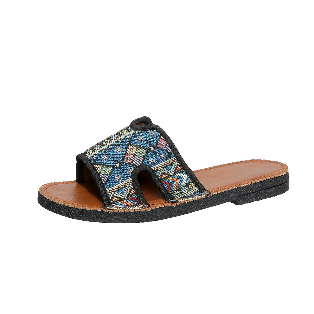Dame Slide-sandaler med etnisk mønster og komfortabel fodsengsdesign Stilla