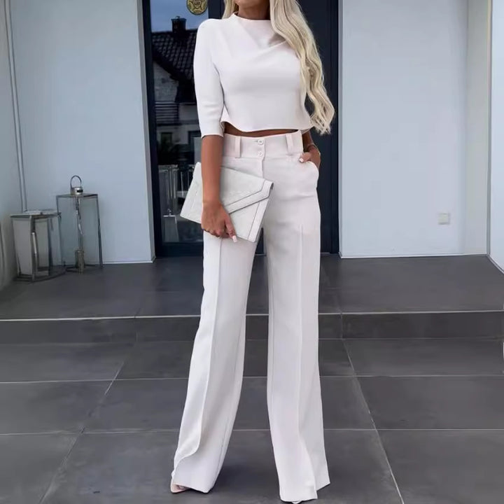 Dame elegant sæt bestående af cropped top og løse bukser Stilla