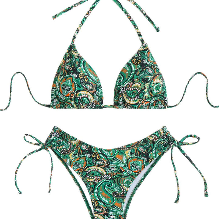 Dame Triangel-Bikini-Sæt med legende Paisley-mønster Skovae