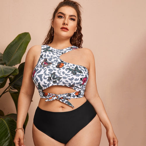 Damer Crop-Bikini-top med moderne bindedesign Skovae