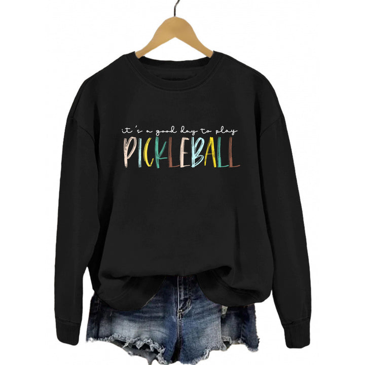 Kvinders afslappet sweatshirt med farverig pickleball print Skovae