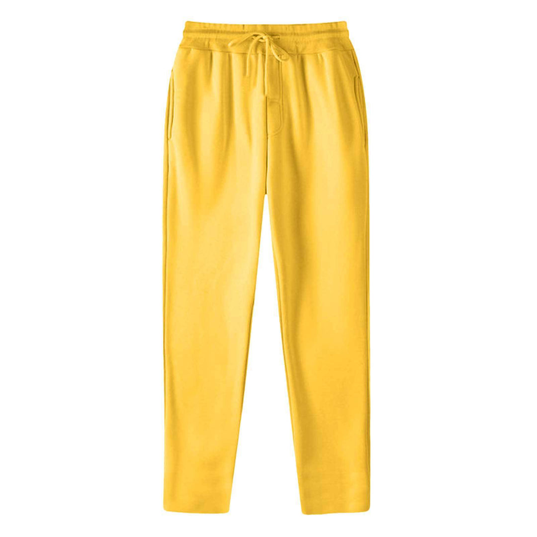 Herrer nan lige Sweatpants lavet af meleret bomuldsblanding med elastisk linning snoretræk og sidelommer Skovae