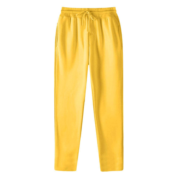 Herrer nan lige Sweatpants lavet af meleret bomuldsblanding med elastisk linning snoretræk og sidelommer Skovae