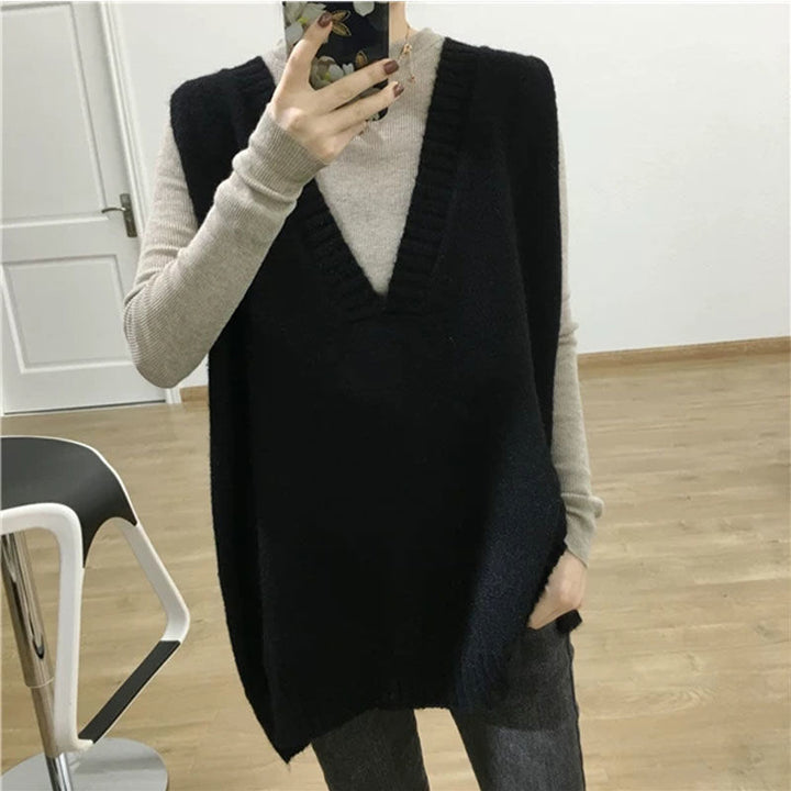 Dame Oversized Let Strikpullover Stilla