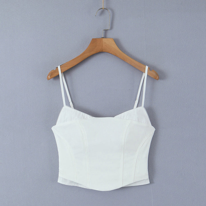 Dame tætsiddende bustier-top med fine stropper og elegant snit Stilla