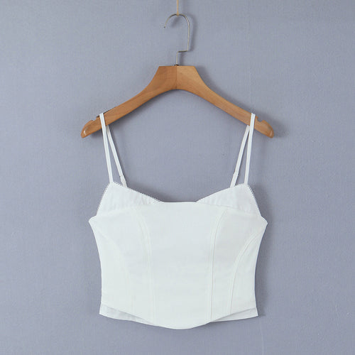 Dame tætsiddende bustier-top med fine stropper og elegant snit Stilla