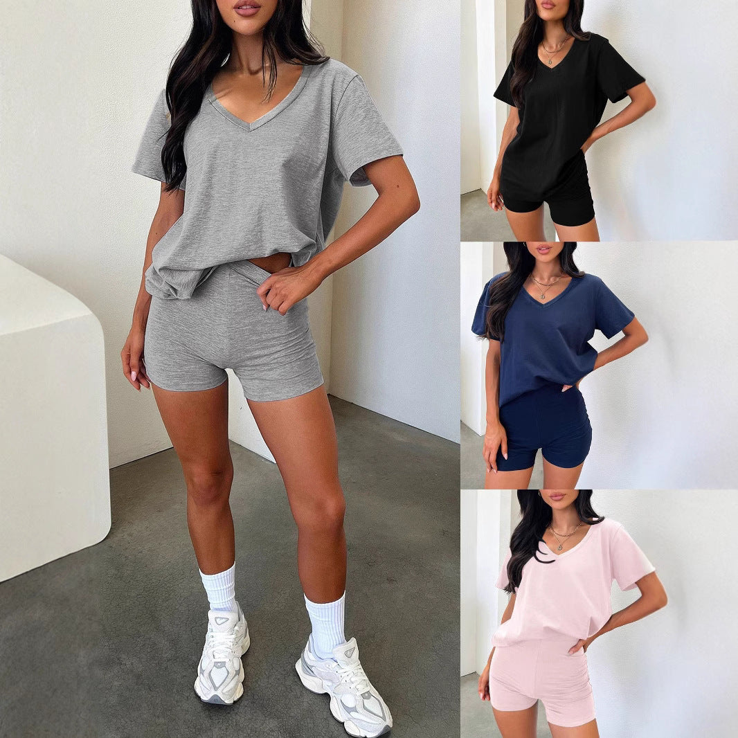 Dame V-hals fritidsbluse i relaxed fit Skovae