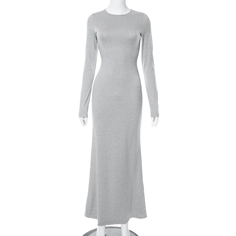 Dame Langærmet Jersey Maxi Kjole Stilla