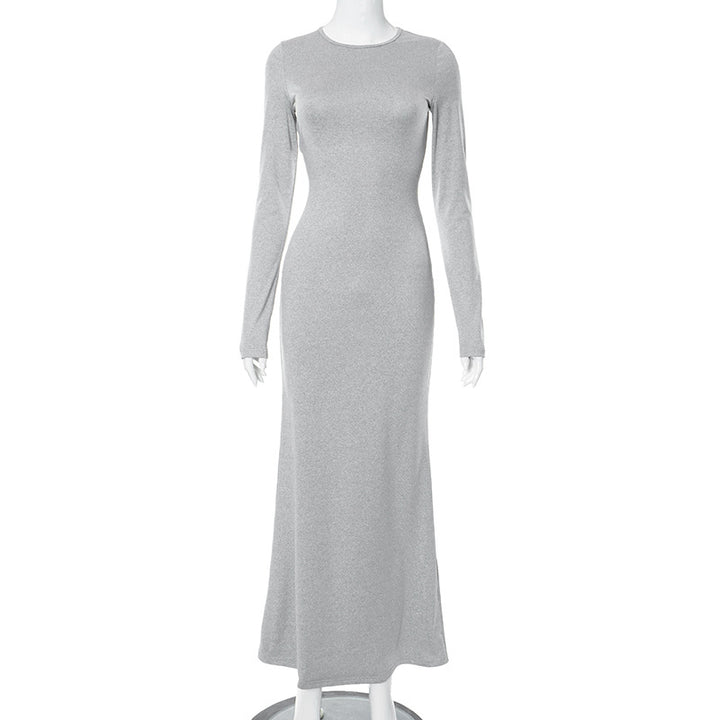 Dame Langærmet Jersey Maxi Kjole Stilla