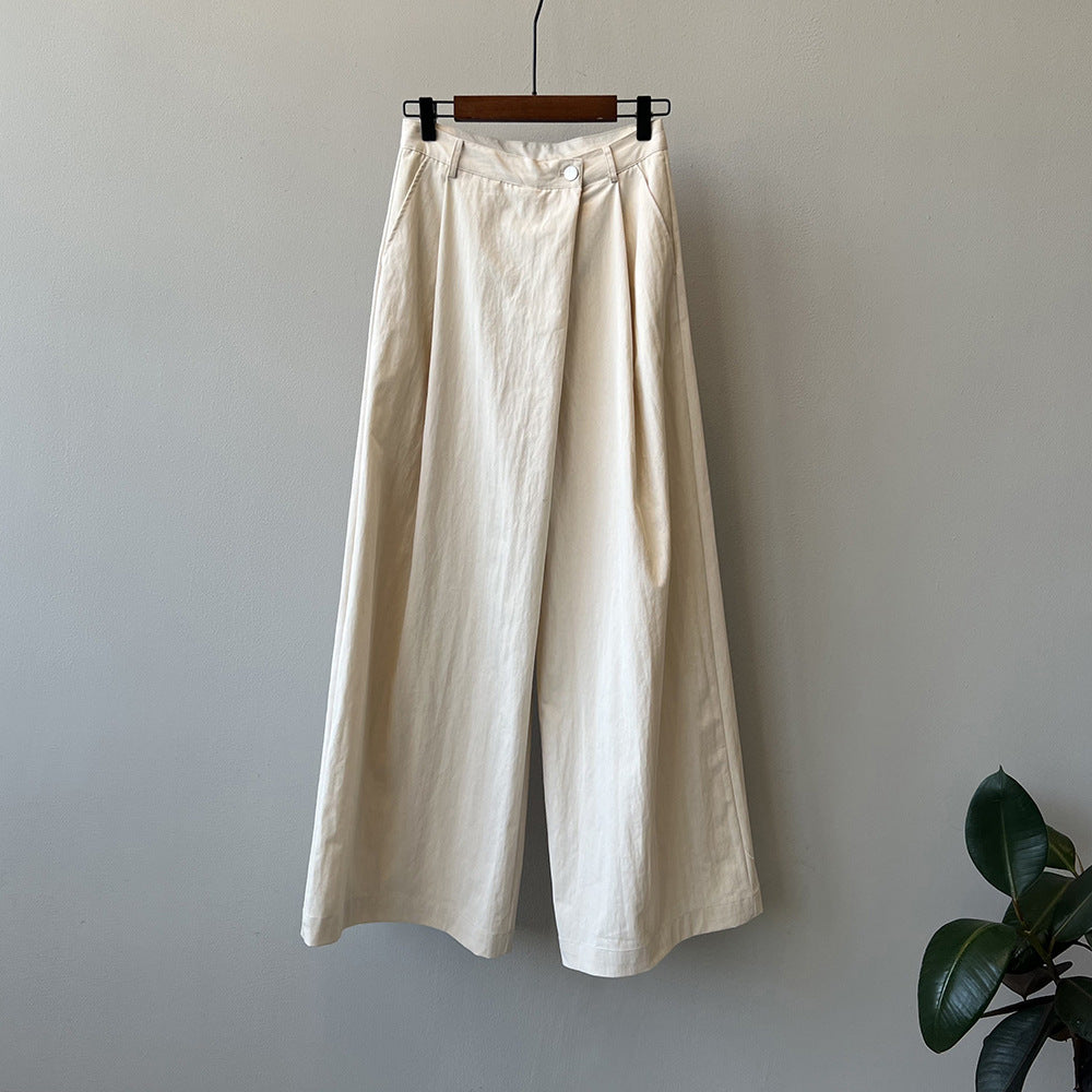 Dame bred Culotte-bukser med elegante foldedetaljer og høj talje pasform Stilla