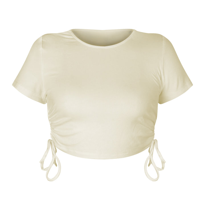 Dame Crop-Top med sidelæns rynkeeffekt og moderne design Stilla