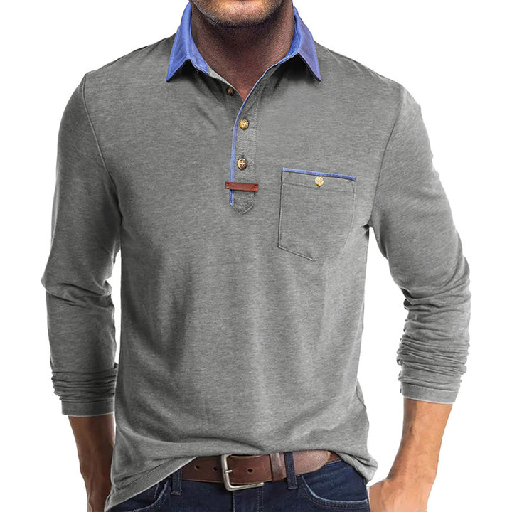 Herre Langærmet Polo T-shirt Stilla