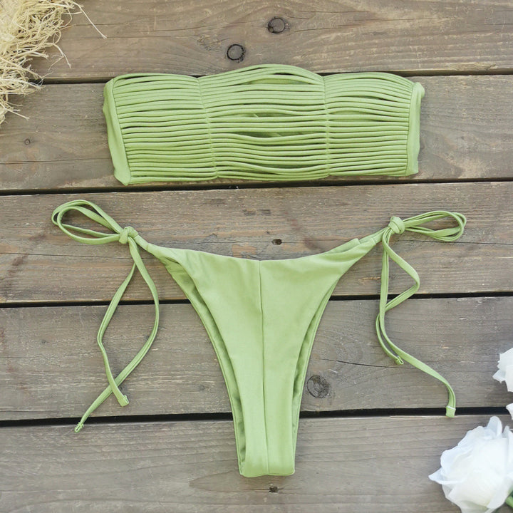 Dame bikini-sæt med justerbare stropper og flæsedetaljer Stilla