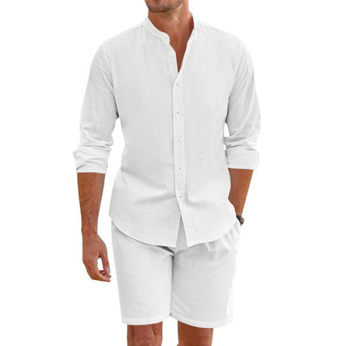 Herrer elegant kortærmet skjorte og matchende shorts Stilla