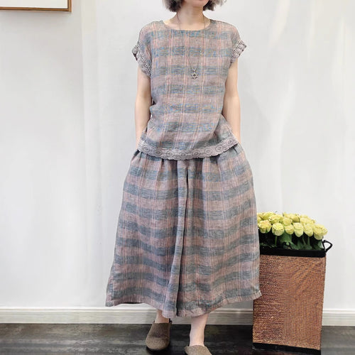 Femme Elegante Linned To-delt Sæt Stilla