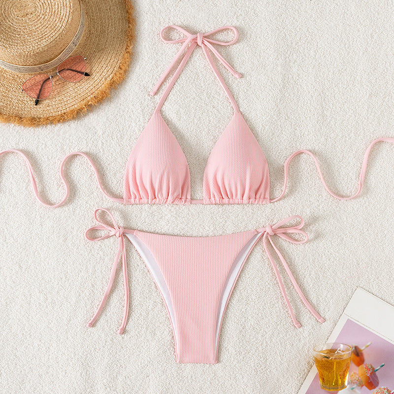 Dame Triangel-Bikini med justerbare stropper og raffinerede detaljer Skovae