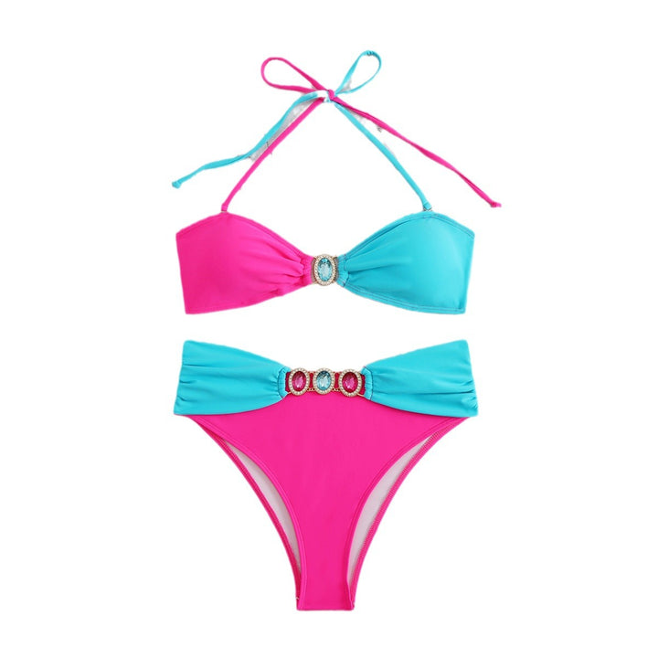 Dame Bikini-sæt med glamourøse smykkedetaljer og innovative bånd Stilla