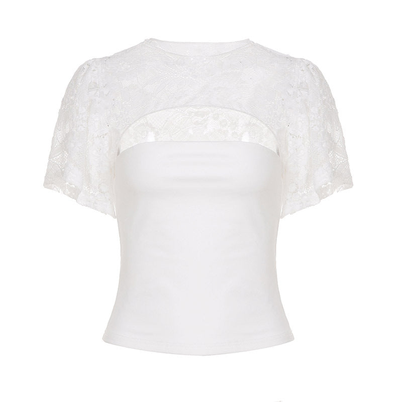 Dame elegant spidsetop med voluminøse ærmer Skovae