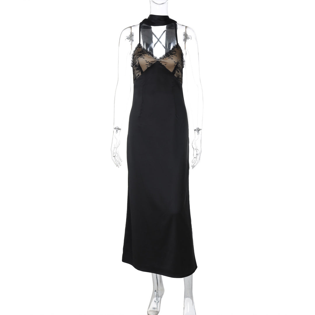 Dame Elegant Natkjole med transparent Chiffon-overdel og raffinerede spidsdetaljer Stilla