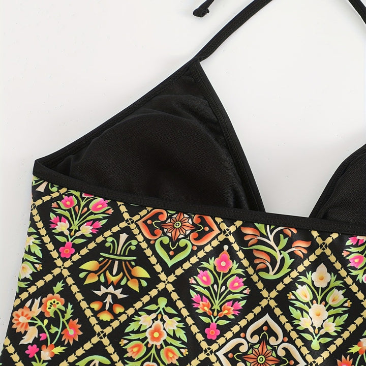 Dame One-piece badedragt med fashionable floralsk design Skovae