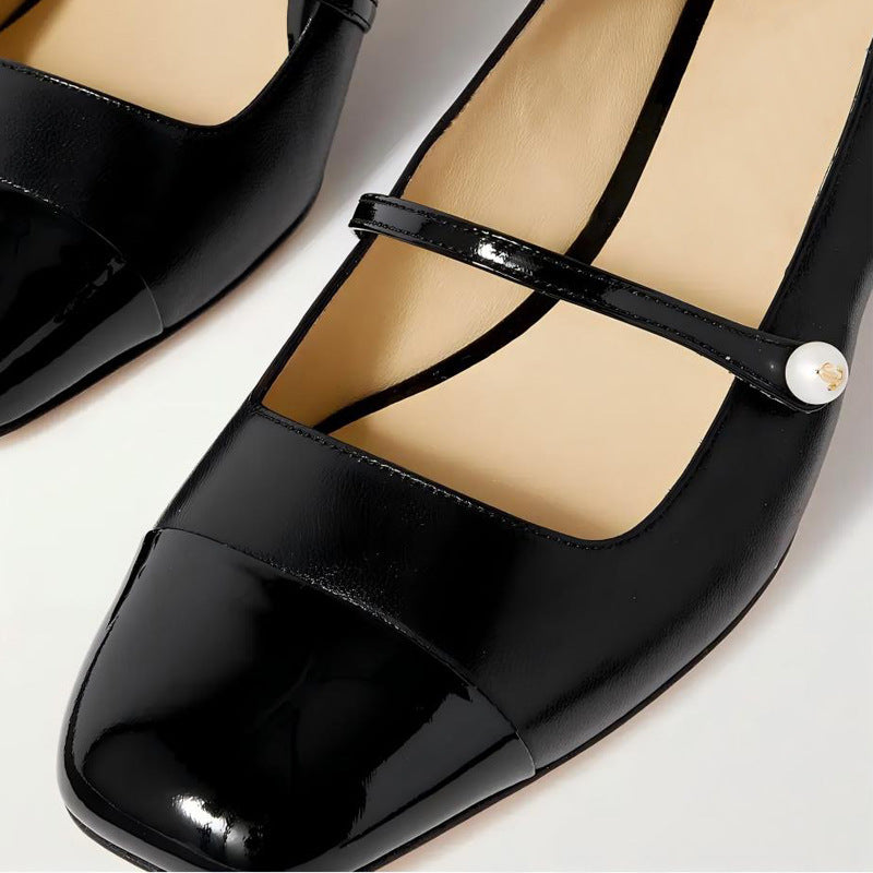 Femme Elegante Blokhæl Mary Jane Sko Stilla
