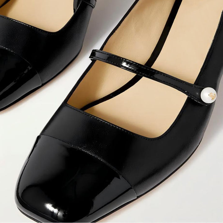 Femme Elegante Blokhæl Mary Jane Sko Stilla