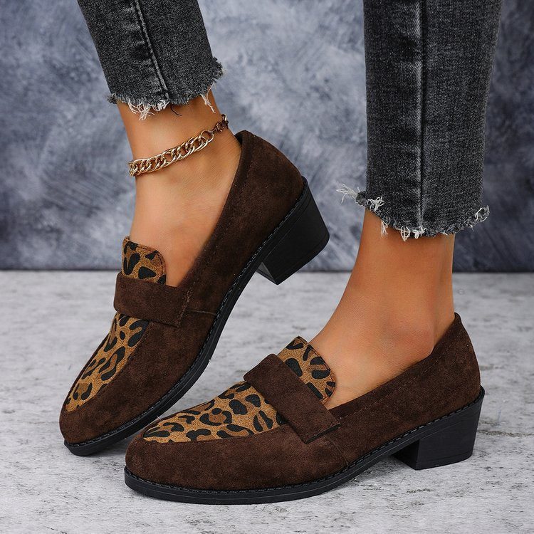 Dame loafers med moderigtigt leopardmønster og behagelig fodseng Skovae