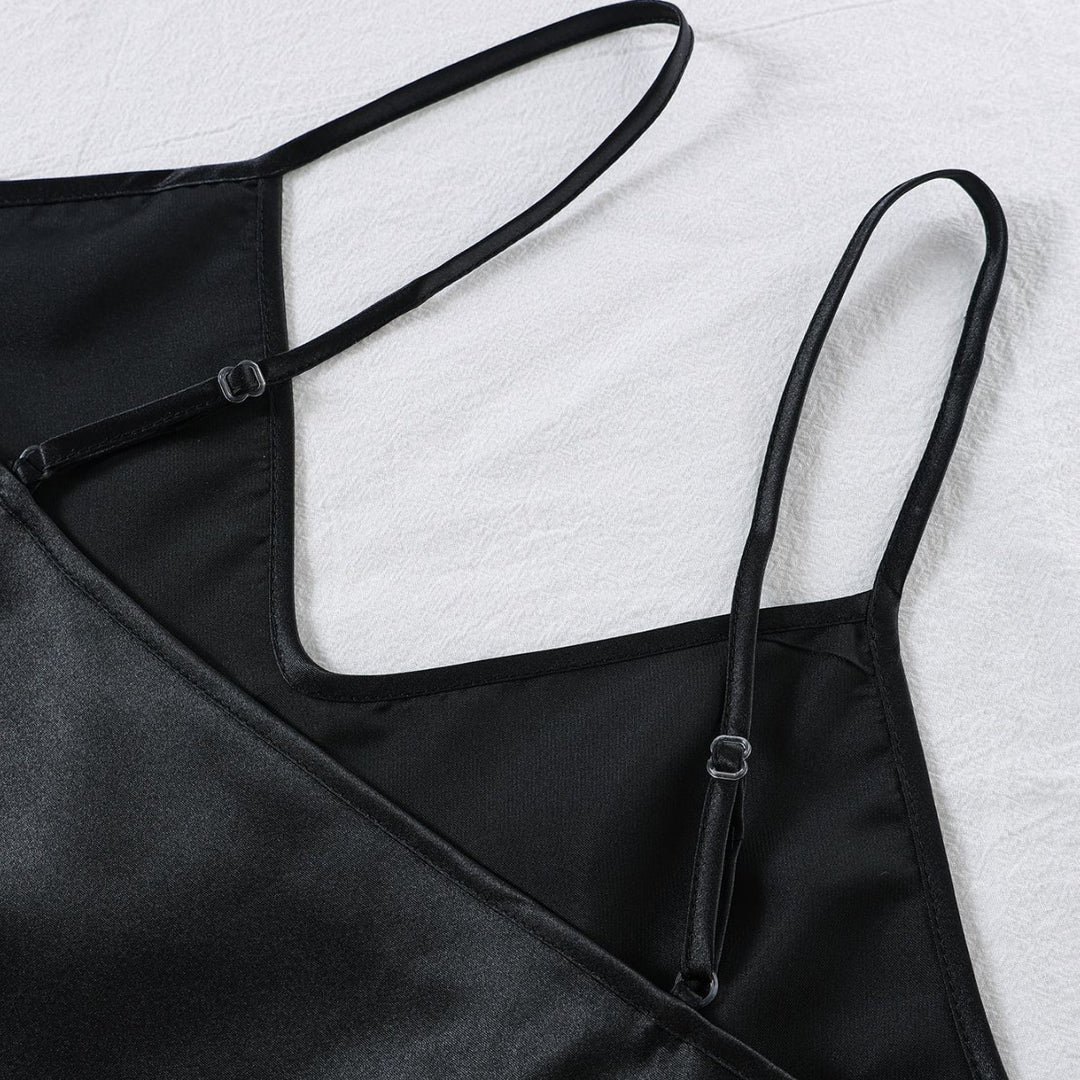 Femme Elegante Satin Cami og Shorts Sæt Stilla